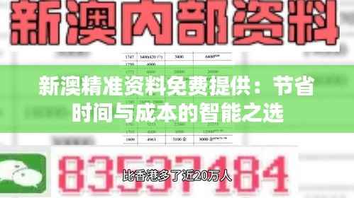 新澳精准资料免费提供:节省时间与成本的智能之选