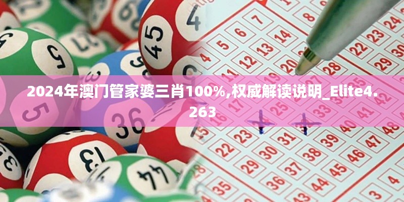 2024年澳门管家婆三肖100%,权威解读说明_Elite4.263