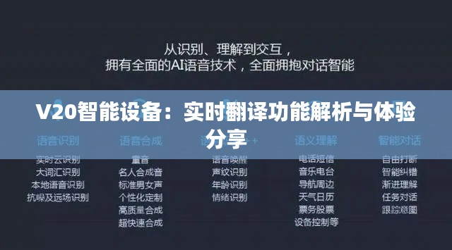 V20智能设备:实时翻译功能解析与体验分享